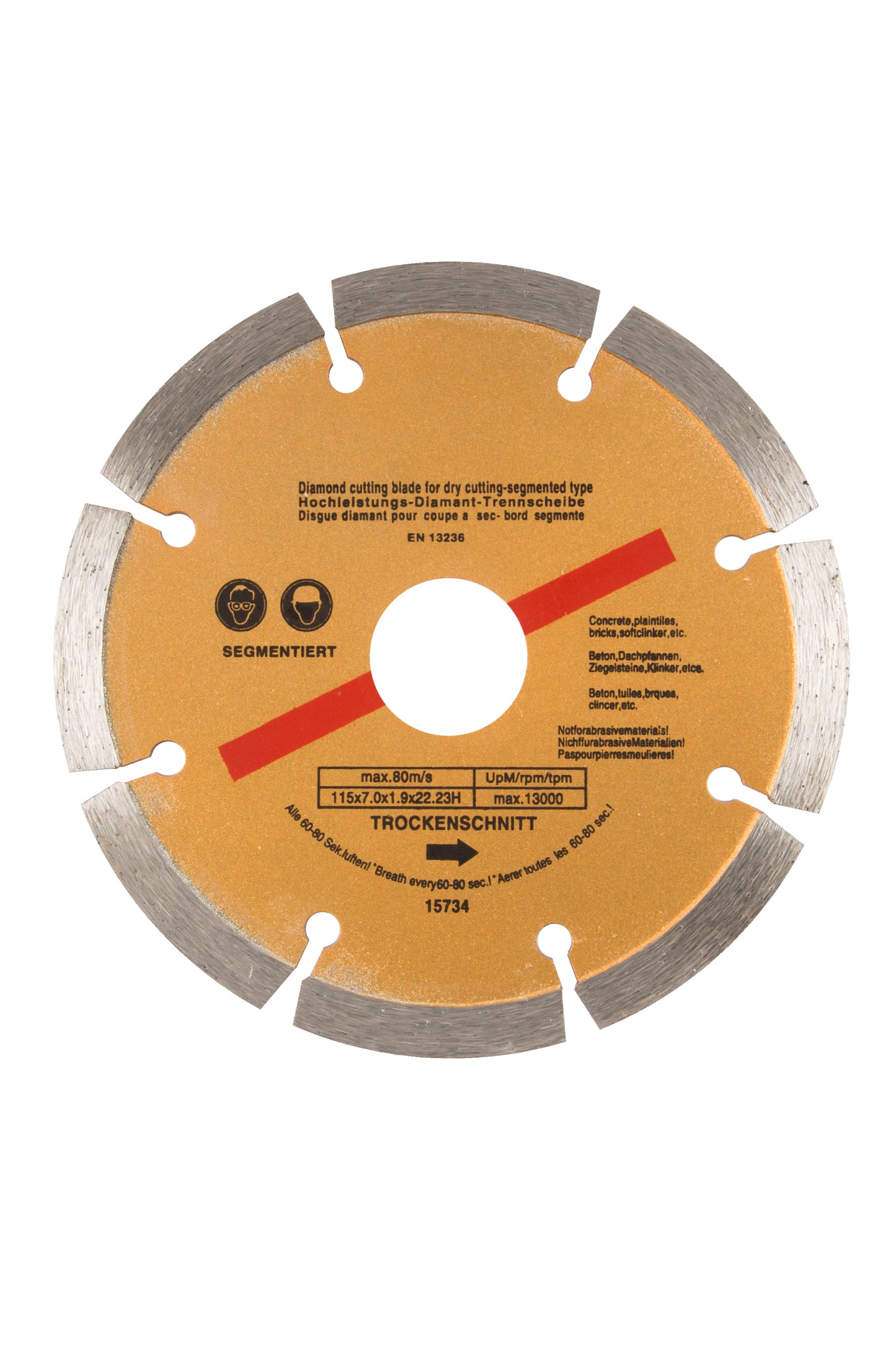 BlueSpot 115mm (4.5") Segmented Gold Diamond Dry Cutting Disc 19532