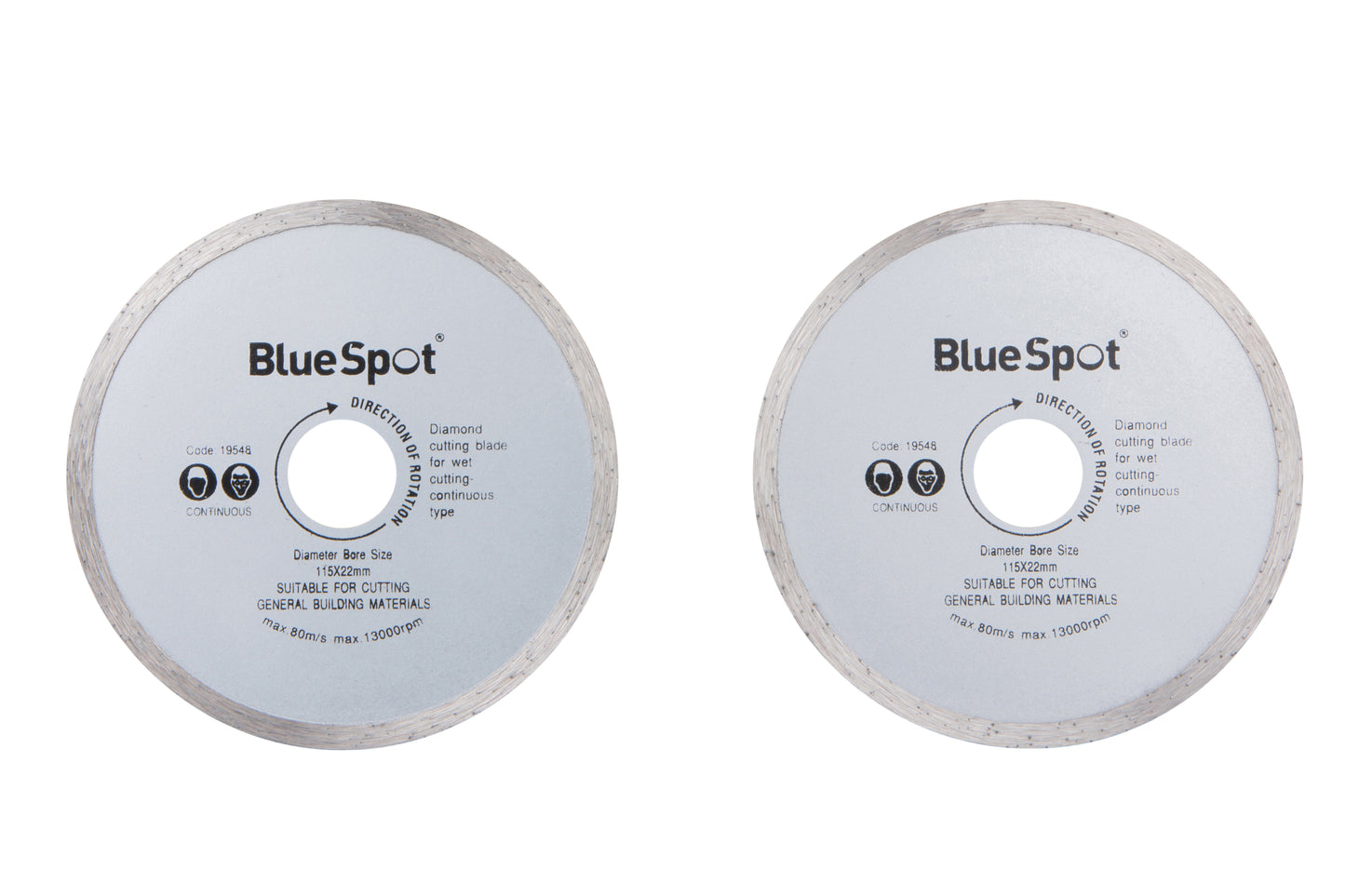 BlueSpot 2 PCE Continuous Rim 115mm (4.5") Diamond Discs 19548