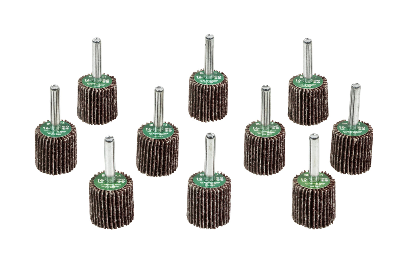 BlueSpot 10 PCE 40 Grit 25MM Flap Wheels In Box 19600
