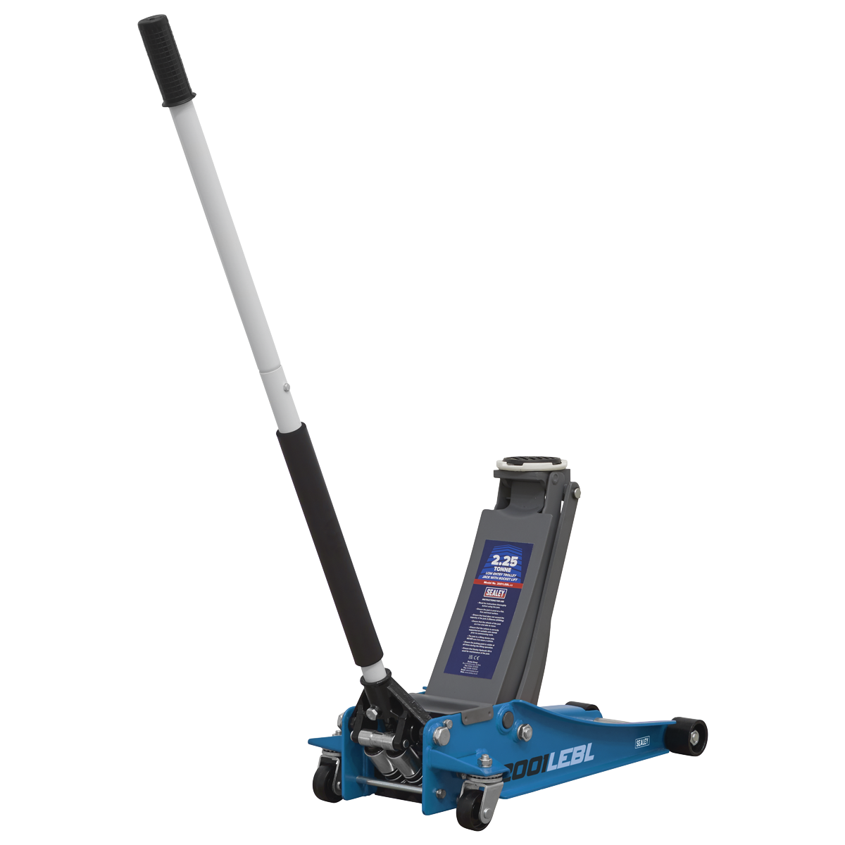 Sealey 2.25tonne Low Entry Trolley Jack with Rocket Lift- Blue 2001LEBL