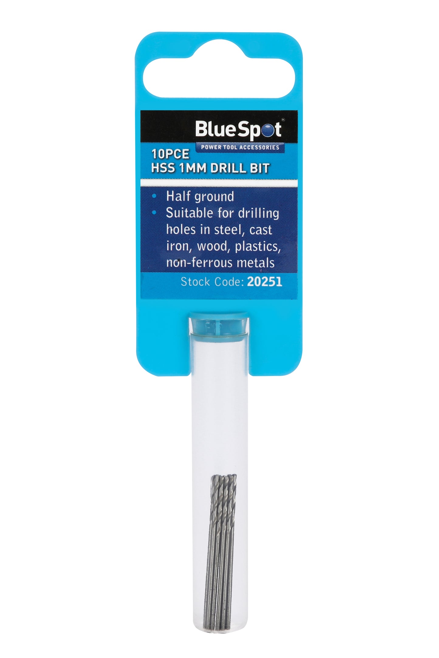 BlueSpot 10 PCE 1mm HSS Drill Set 20251