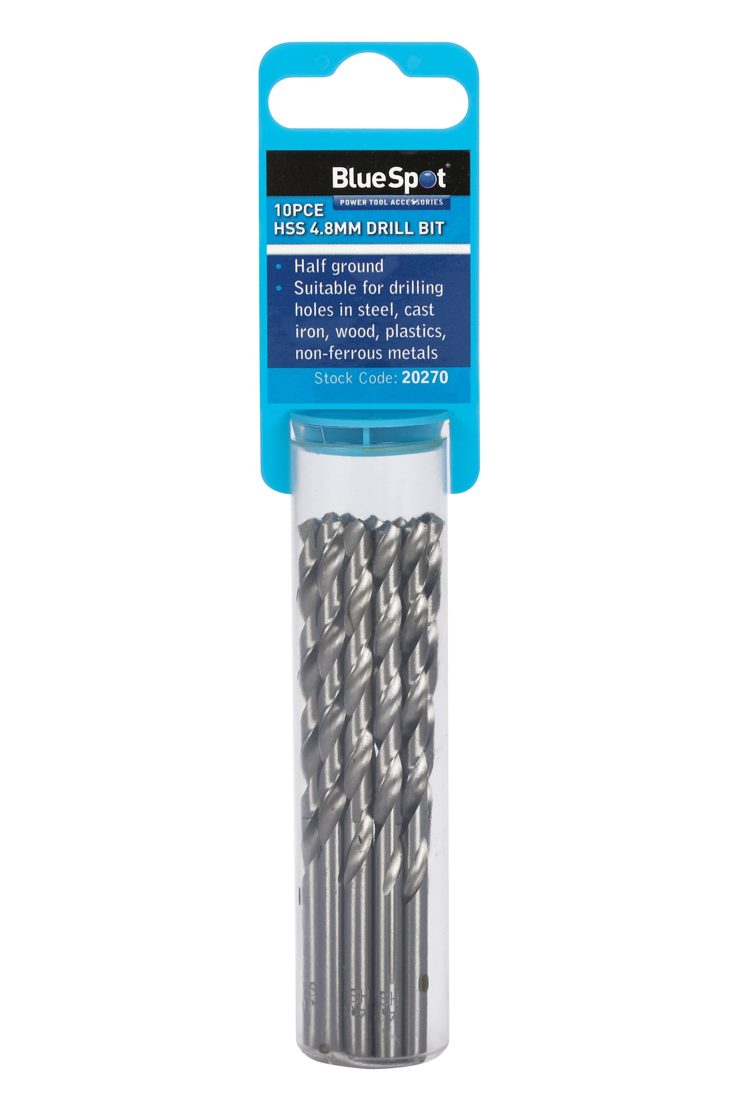 BlueSpot 10 PCE 4.8mm HSS Drill Set 20270