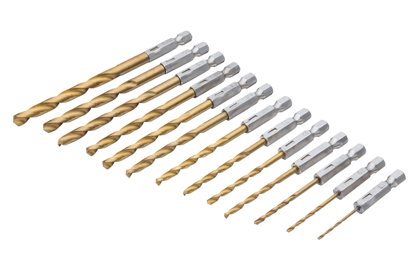 BlueSpot 13 PCE Hex Fitting Titanium Drill Bit Set (1.5-6.5mm) 20339