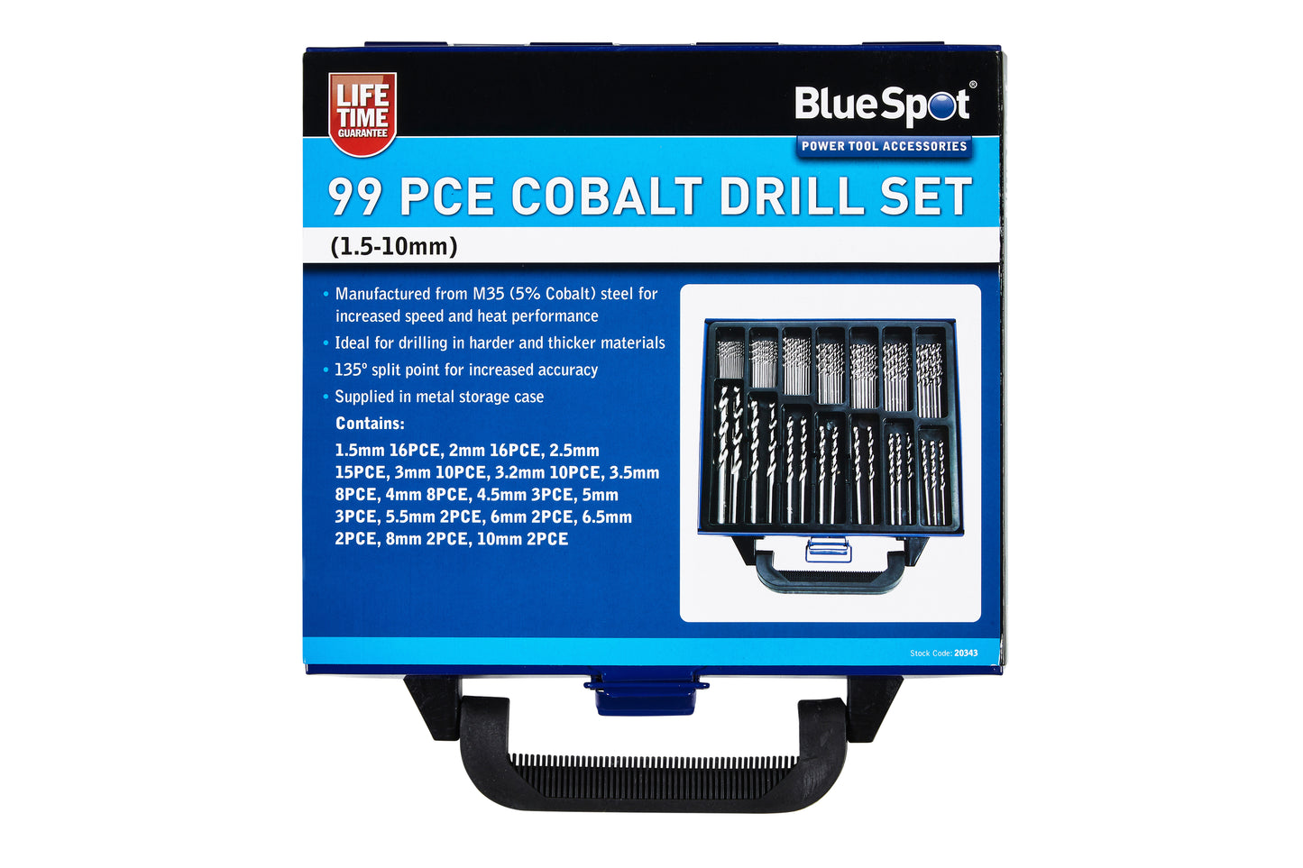 BlueSpot 99 PCE Cobalt Drill Set (1.5-10mm) 20343