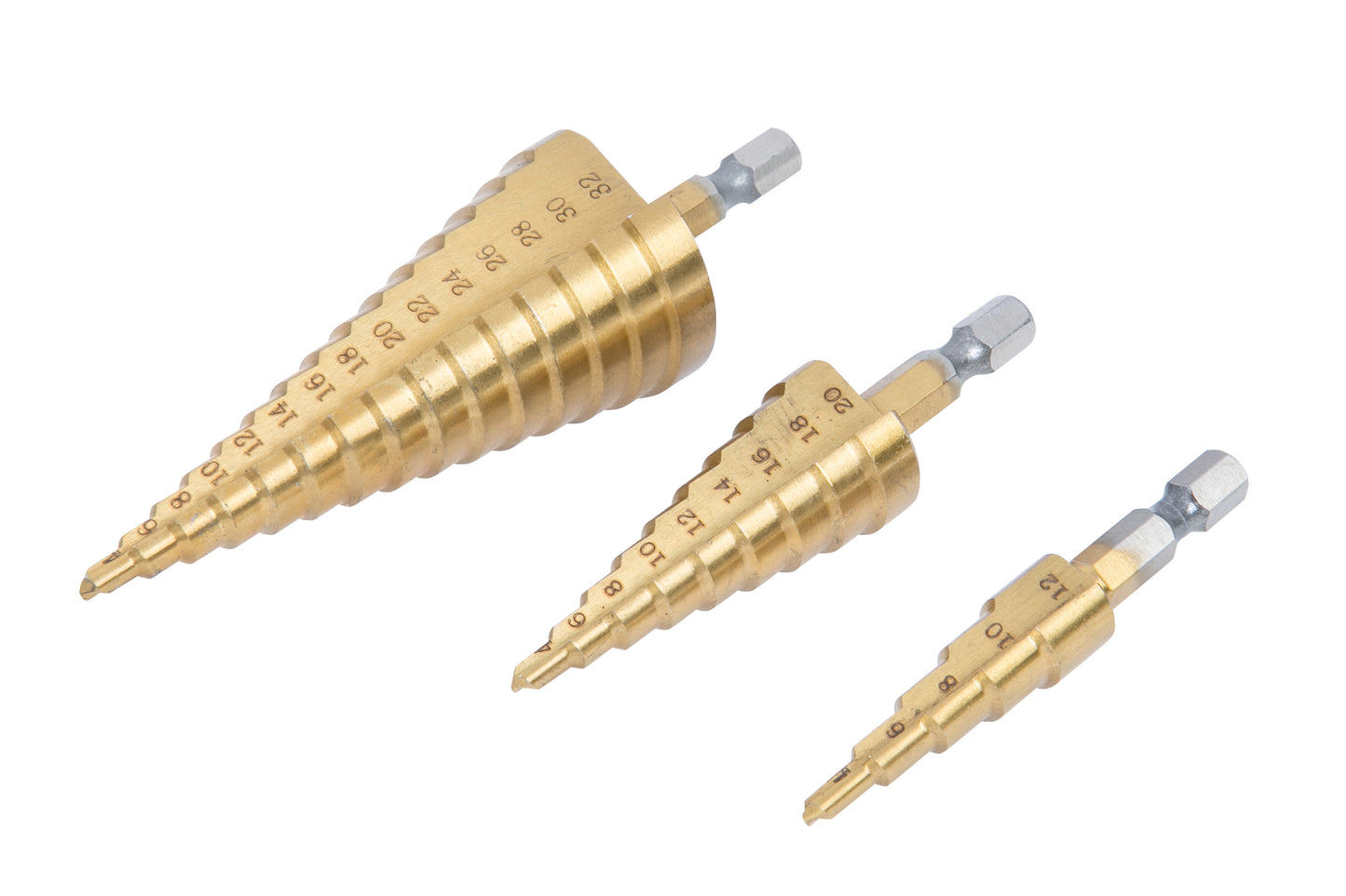 BlueSpot 3 PCE Hex Shank HSS Step Drill Set (4 - 32mm) 20501