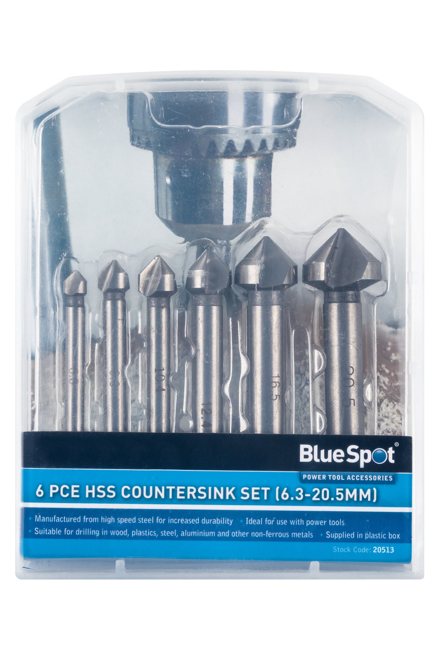 BlueSpot 6 PCE HSS Countersink Set (6.3-20.5mm) 20513