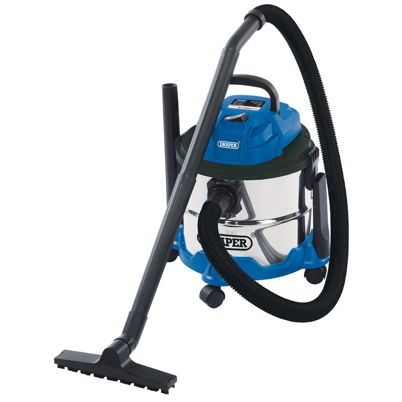 Draper Wet and Dry Vacuum Cleaner with Stainless Steel Tank, 15L, 1250W DRA-20514