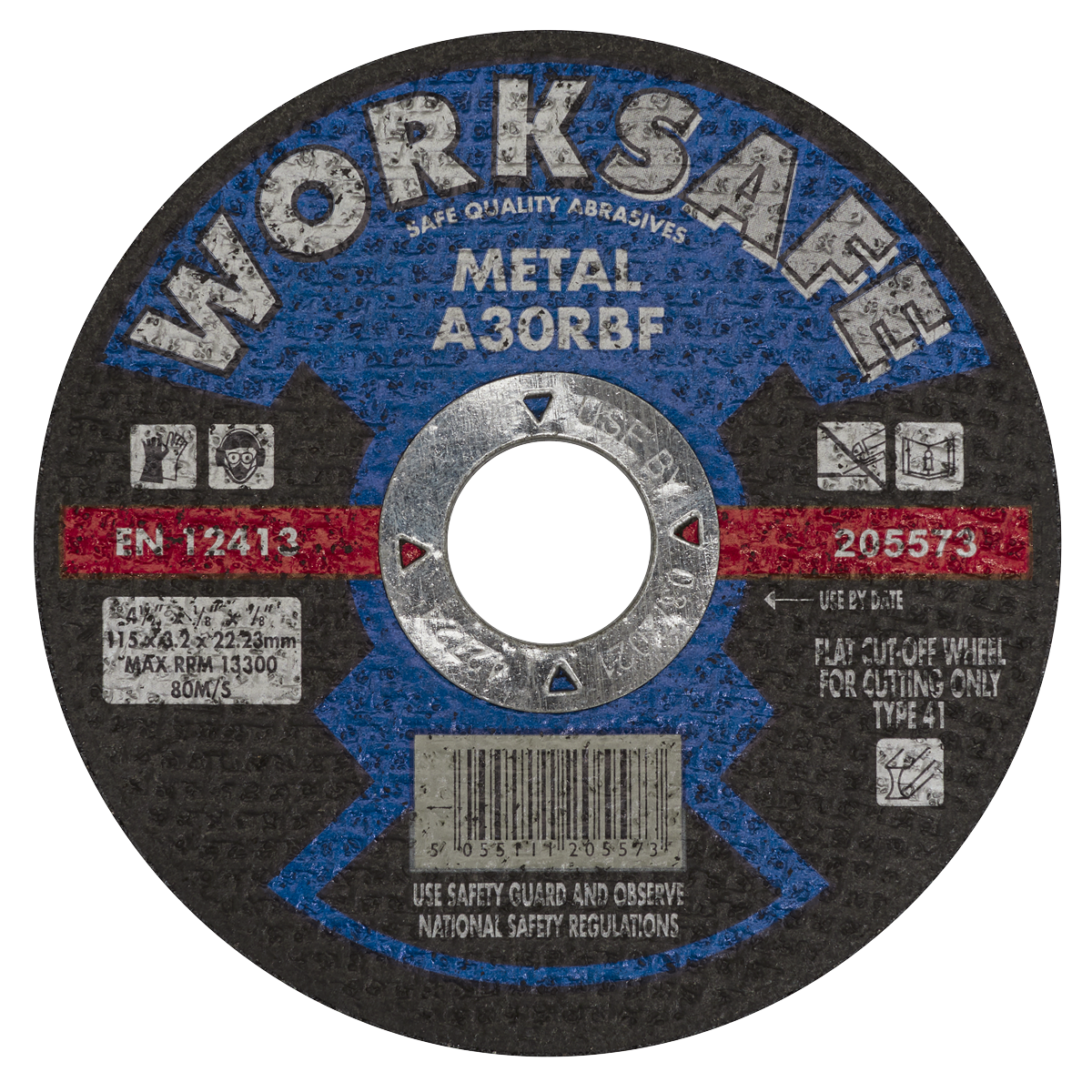 Sealey Ø115 x 3.2 x 22mm Cutting Disc Flat Metal 205573