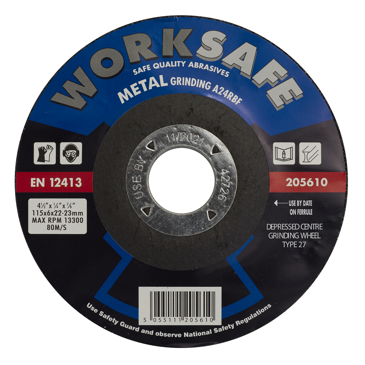 Sealey Ø115 x 6 x Ø22mm DPC Metal Grinding Disc 205610