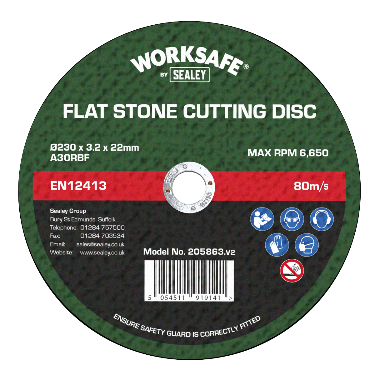 Sealey Ø230 x 3.2mm Cutting Disc 22mm Bore 205863