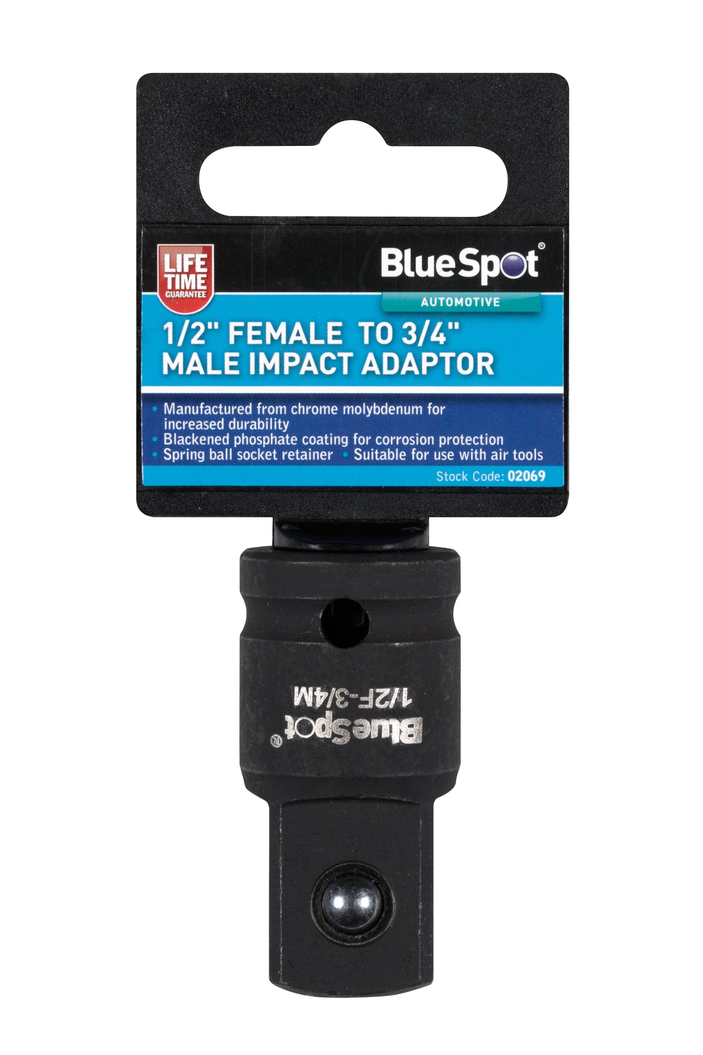 BlueSpot 1/2" Female to 3/4" Male Impact Adaptor 02069