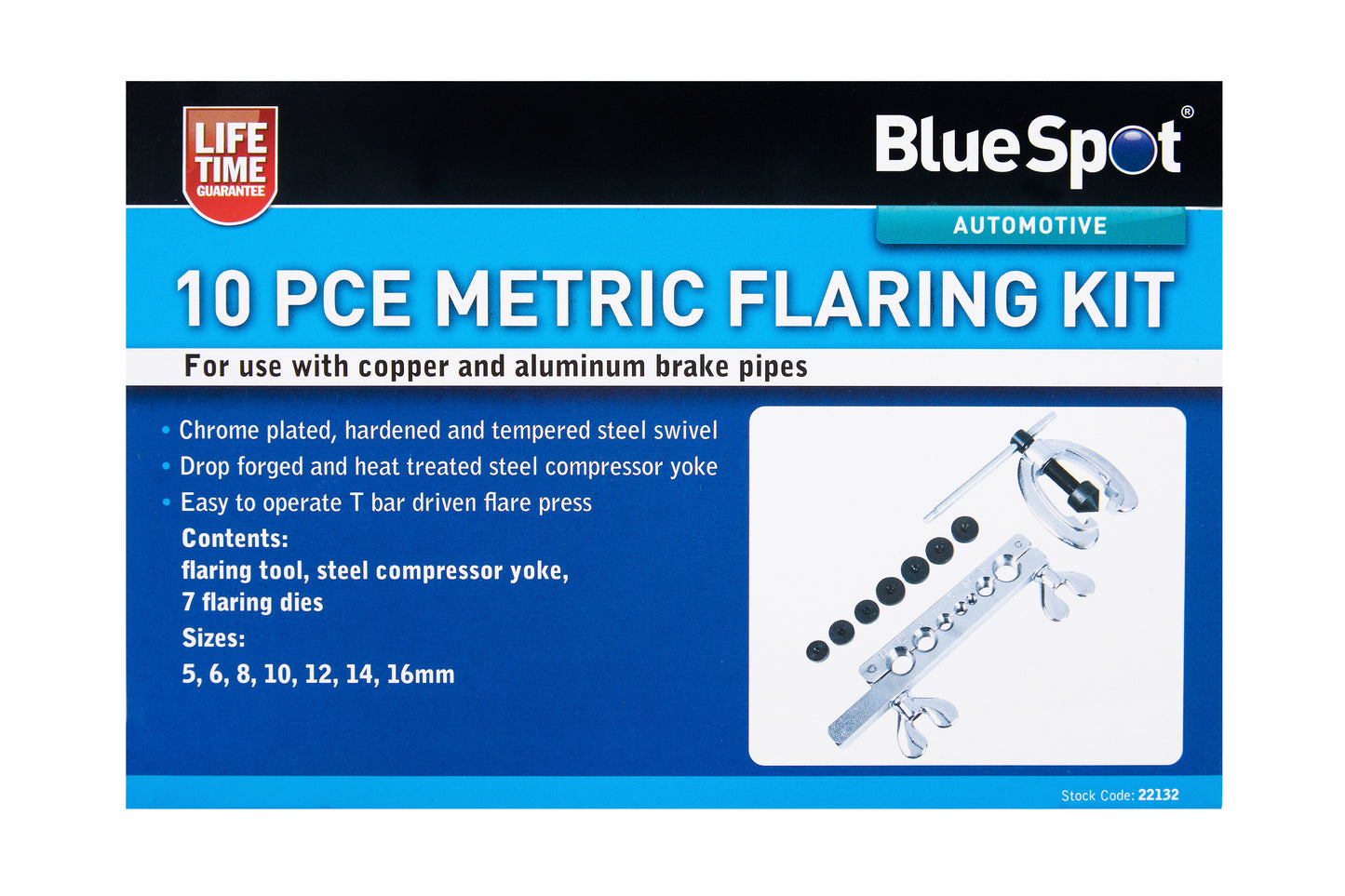 BlueSpot 10 PCE Metric Flaring Kit 22132