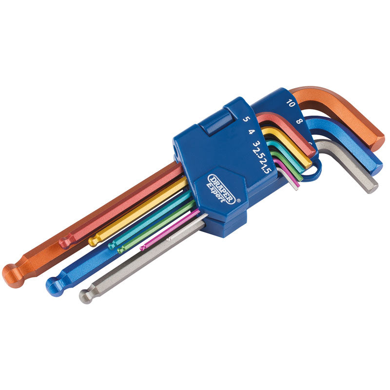 Draper Metric Coloured Hex. and Ball End Hex. Key Set (9 Piece) DRA-22203