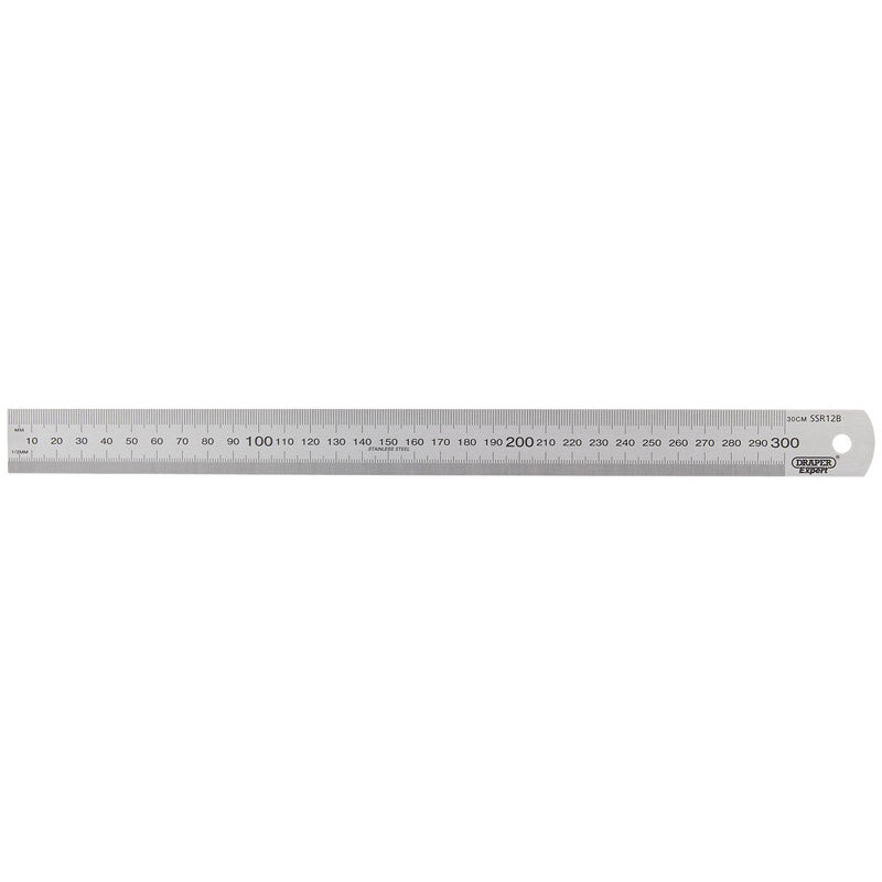 Draper 300mm Stainless Steel Rule, 12" DRA-22671