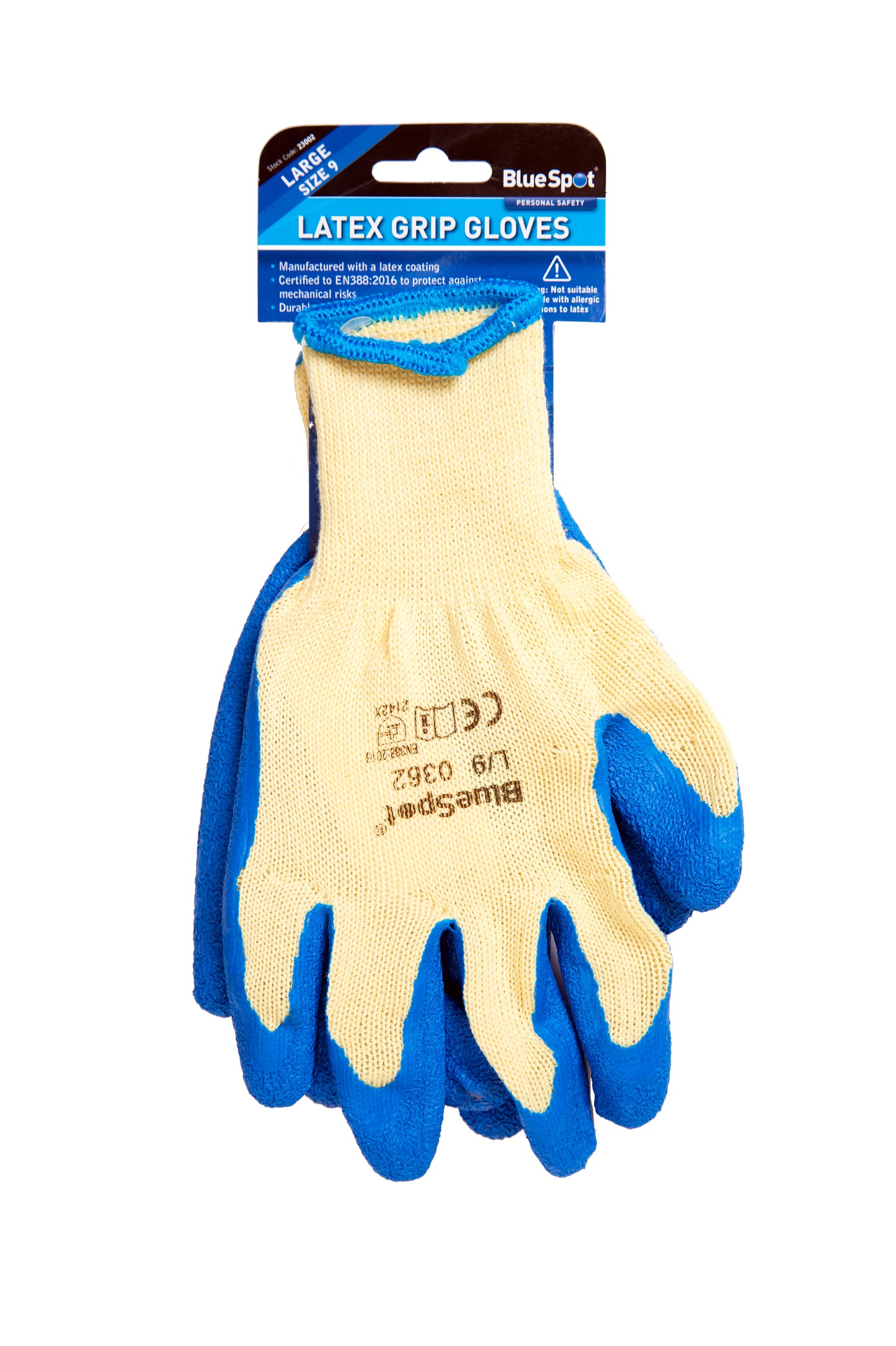BlueSpot Latex Grip Gloves (Large) 23002
