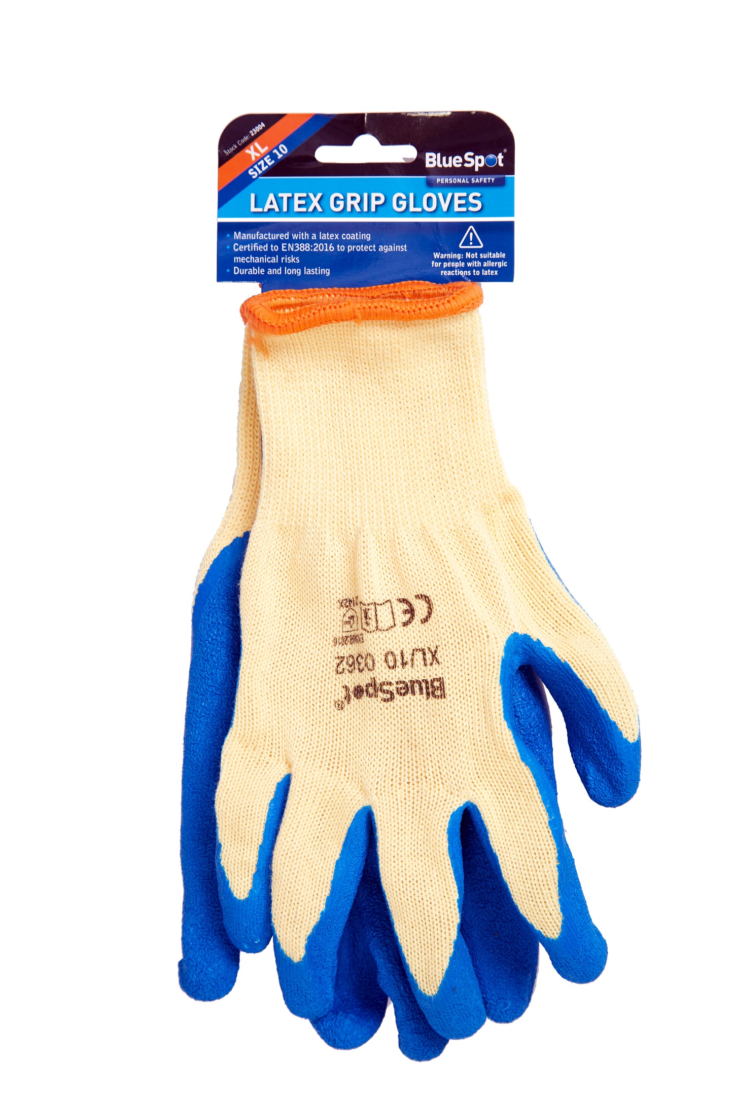 BlueSpot Latex Grip Gloves (XL) 23004
