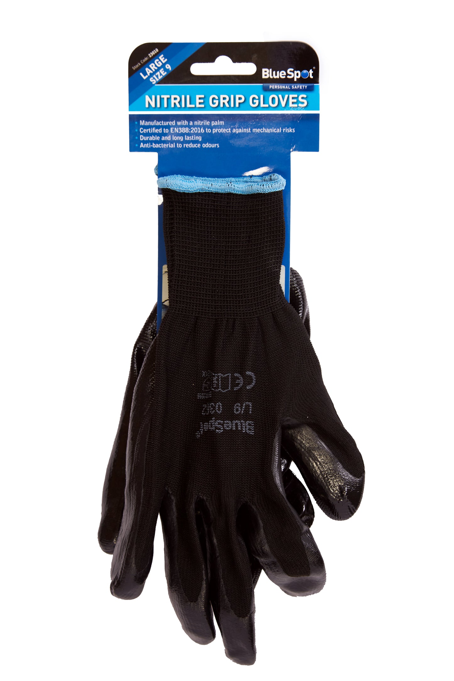 BlueSpot Nitrile Grip Gloves (Large) 23010