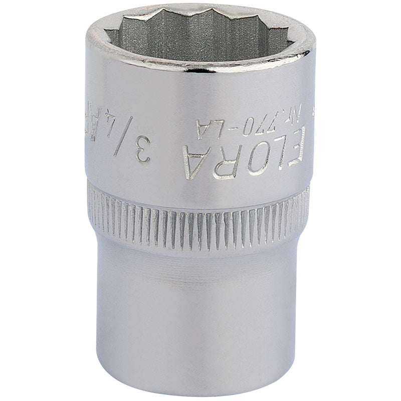 Elora Bi-Hexagon Socket, 1/2" Sq. Dr., 3/4" DRA-24418