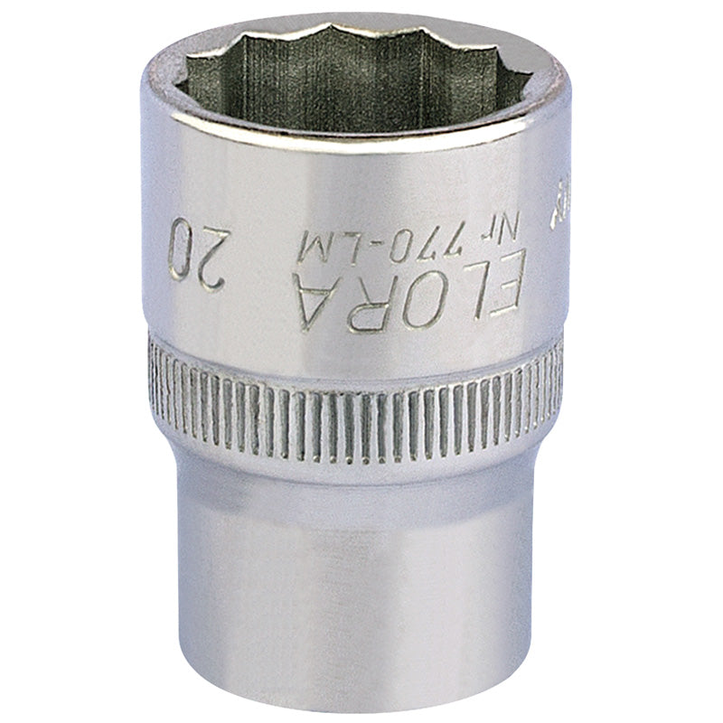Elora Bi-Hexagon Socket, 1/2" Sq. Dr., 20mm DRA-24658