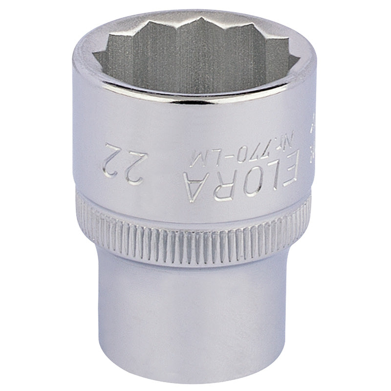Elora Bi-Hexagon Socket, 1/2" Sq. Dr., 22mm DRA-24674