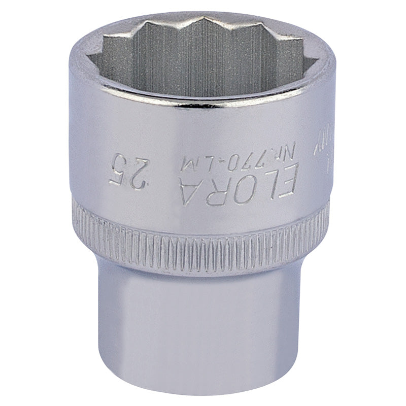 Elora Bi-Hexagon Socket, 1/2" Sq. Dr., 25mm DRA-24707