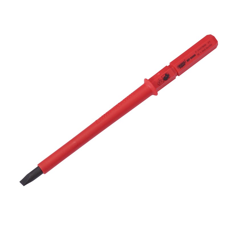 Draper XP1000 VDE Plain Slot Interchangeable Screwdriver Blade, 5.5 x 100mm DRA-24739