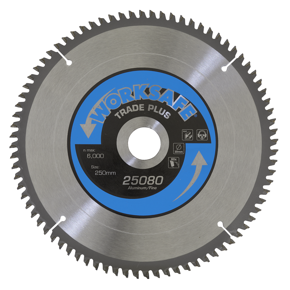 Sealey Ø250 x 30mm Aluminium Cutting TCT Saw Blade - 80tpu 25080/Ali