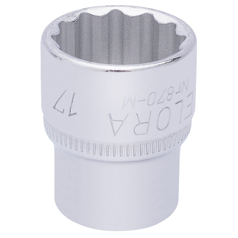 Elora Bi-Hexagon Socket, 3/8" Sq. Dr., 17mm DRA-25937