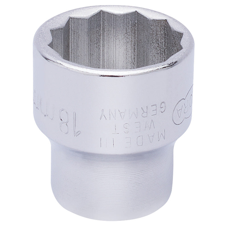 Elora Bi-Hexagon Socket, 3/8" Sq. Dr., 18mm DRA-25945