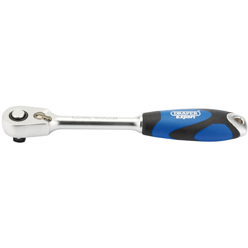 Draper 60 Tooth Micro Head Reversible Soft Grip Ratchet, 3/8" Sq. Dr. DRA-26515