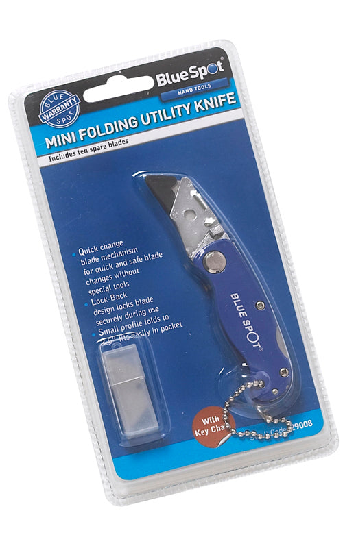 BlueSpot Mini Folding Utility Knife With Blades 29008