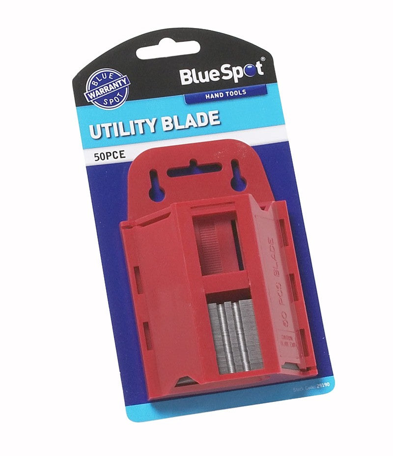 BlueSpot 50 PCE Utility Blades In Dispenser 29190