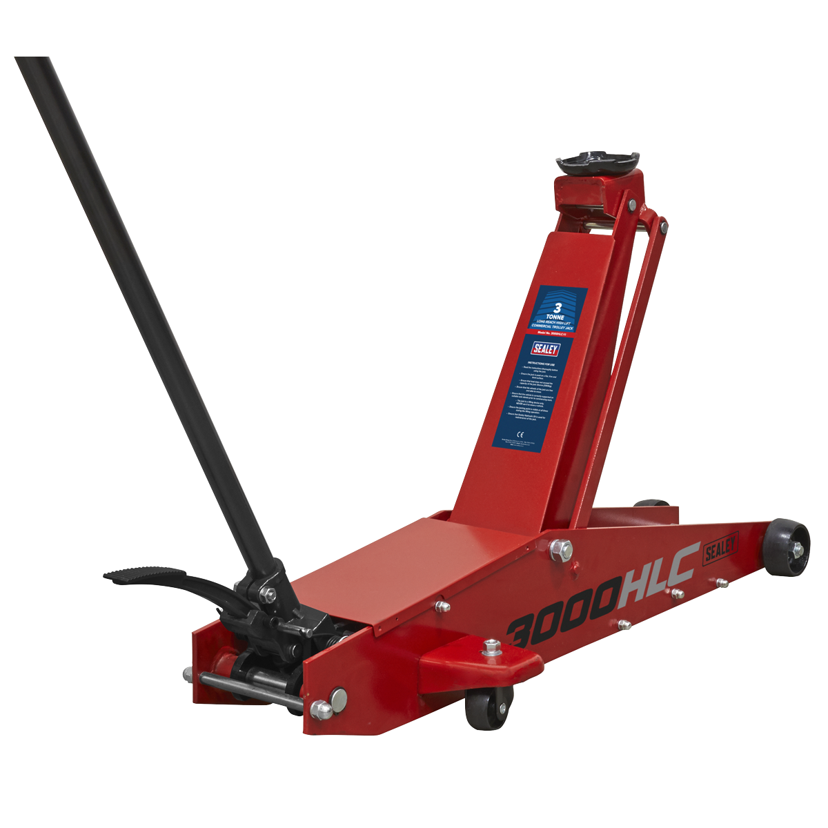 Sealey 3tonne Long Reach High Lift Trolley Jack 3000HLC