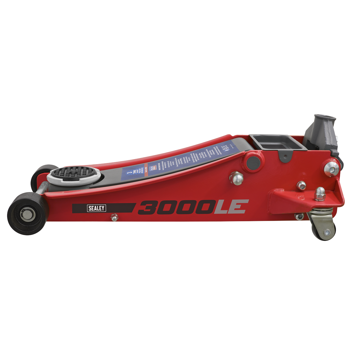 Sealey 3tonne Low Entry Trolley Jack with Rocket Lift - Red 3000LE