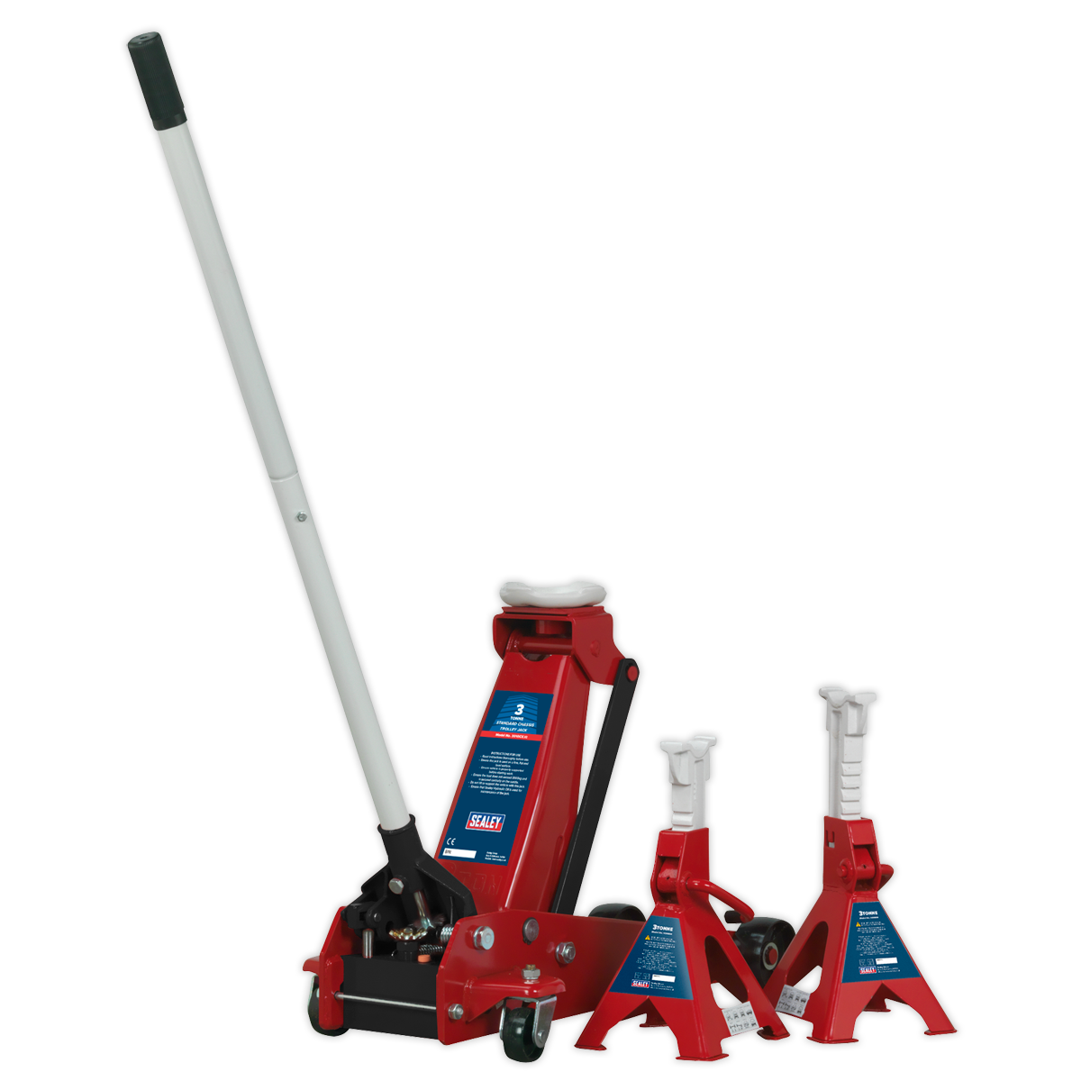 Sealey 3tonne Standard Chassis Trolley Jack with Axle Stands (Pair) 3010CX