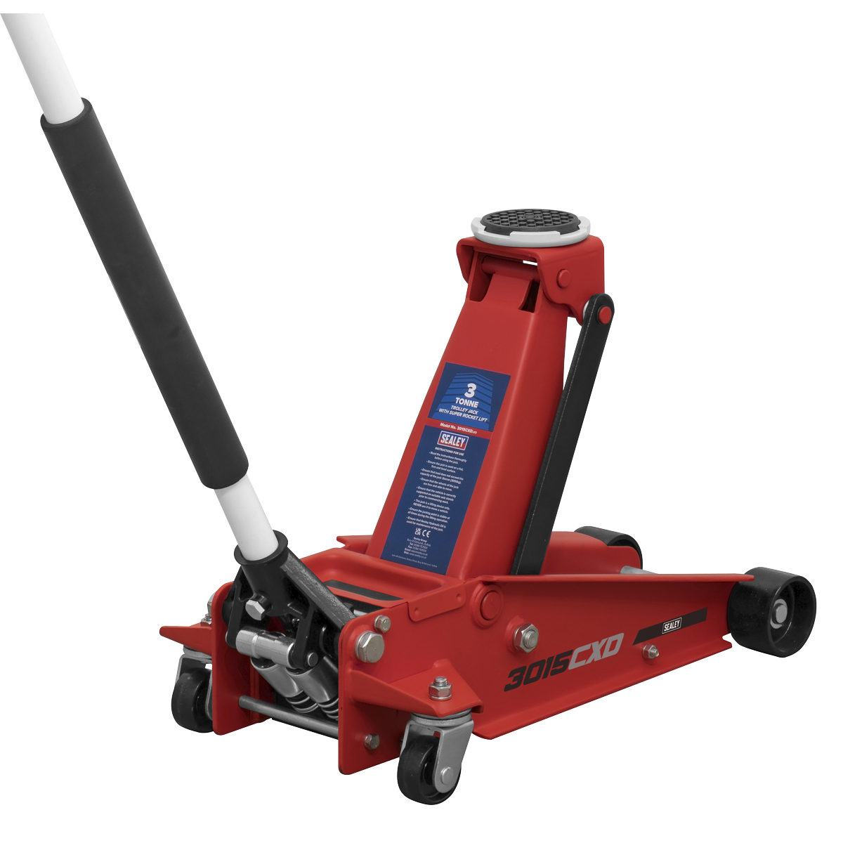 Sealey 3tonne Trolley Jack with Super Rocket Lift 3015CXD