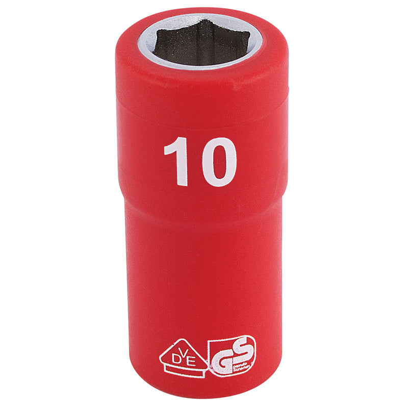 Draper Fully Insulated VDE Socket, 1/4" Sq. Dr., 10mm DRA-31473