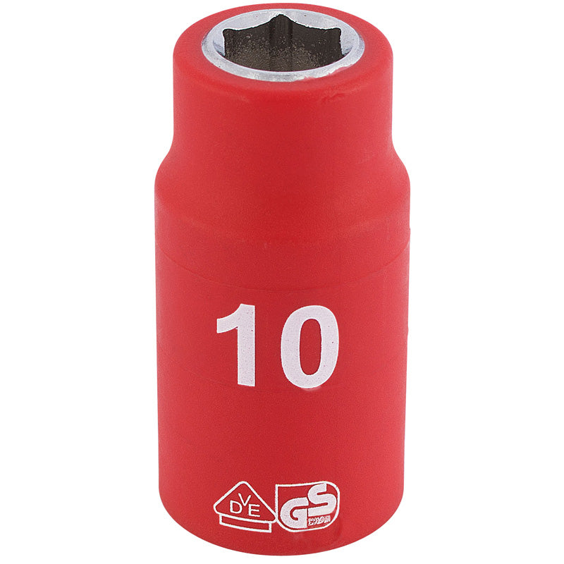 Draper Fully Insulated VDE Socket, 3/8" Sq. Dr., 10mm DRA-31558