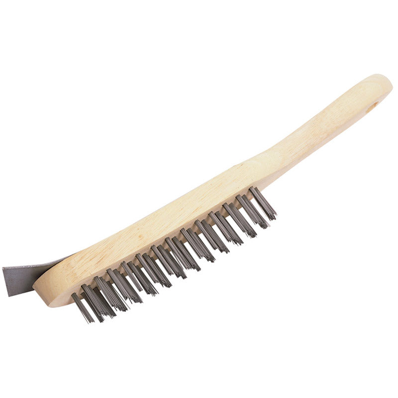 Draper 4 Row Wire Scratch Brush with Scraper, 290mm DRA-31573