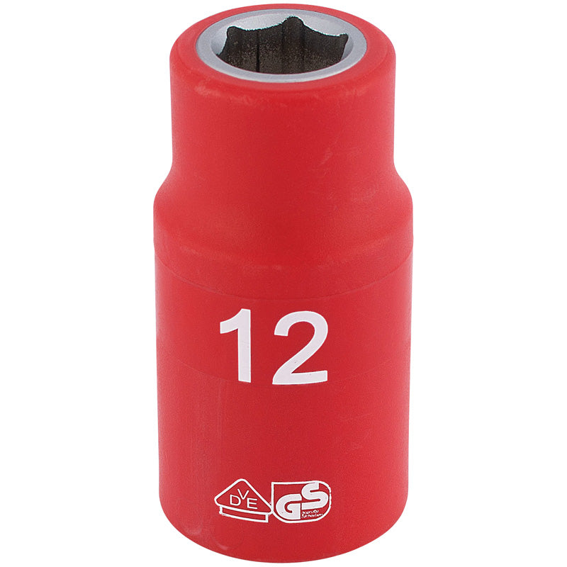 Draper Fully Insulated VDE Socket, 1/2" Sq. Dr., 12mm DRA-31785