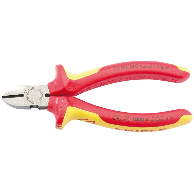 Knipex 70 08 140UKSBE VDE Fully Insulated Diagonal Side Cutters, 140mm DRA-31925