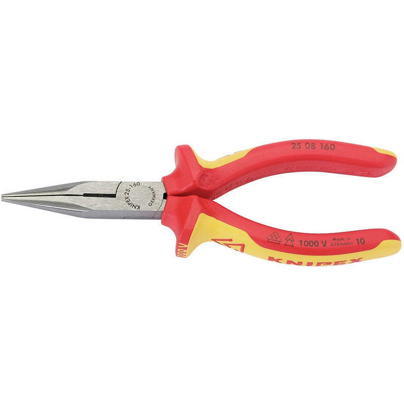 Knipex 25 08 160UKSBE VDE Fully Insulated Long Nose Pliers, 160mm DRA-31944