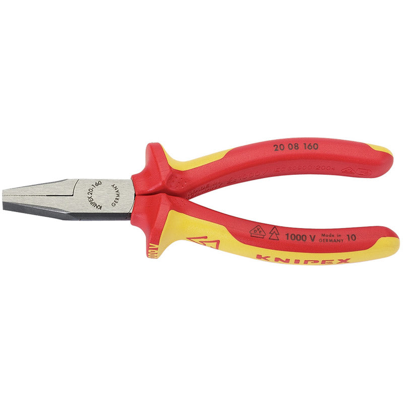 Knipex 20 08 160UKSBE VDE Fully Insulated Flat Nose Pliers, 160mm DRA-31968