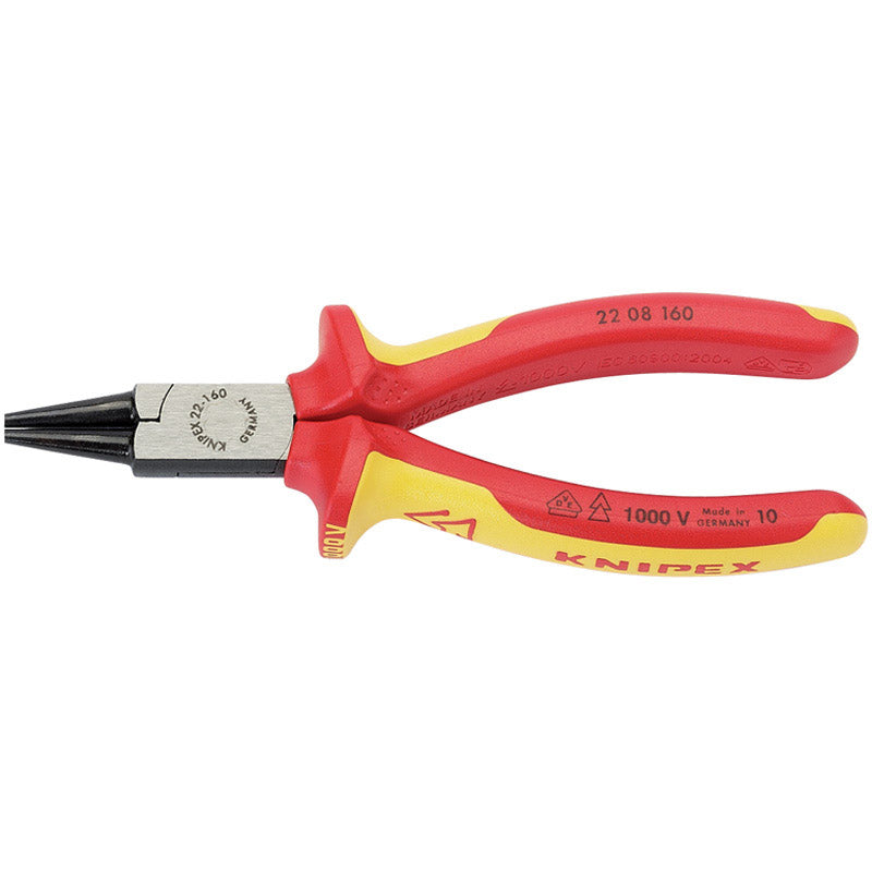 Knipex 22 08 160UKSBE VDE Fully Insulated Round Nose Pliers, 160mm DRA-31990