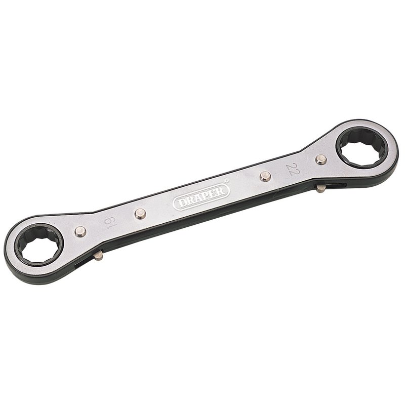 Draper Ratcheting Ring Spanner, 19 x 22mm DRA-31997