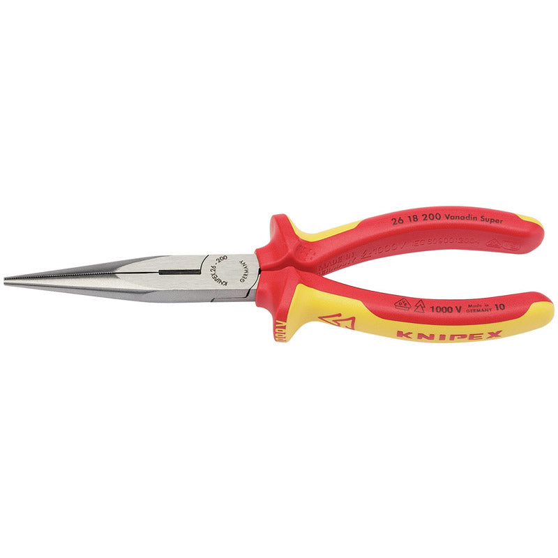 Knipex 26 18 200UKSBE VDE Fully Insulated Long Nose Pliers, 200mm DRA-32012