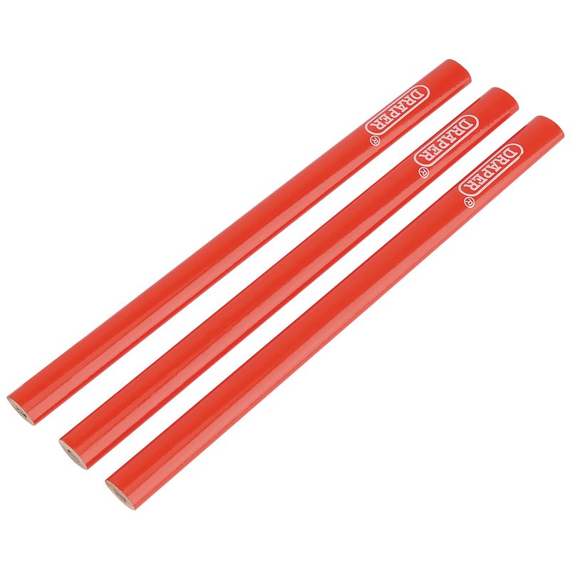 Draper Carpenter's Pencils, 174mm (Pack of 3) DRA-34180