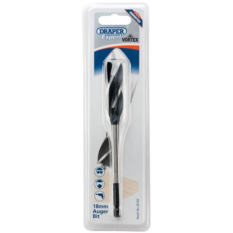Draper 4 Fluted Auger Bit, 18 x 165mm DRA-35102