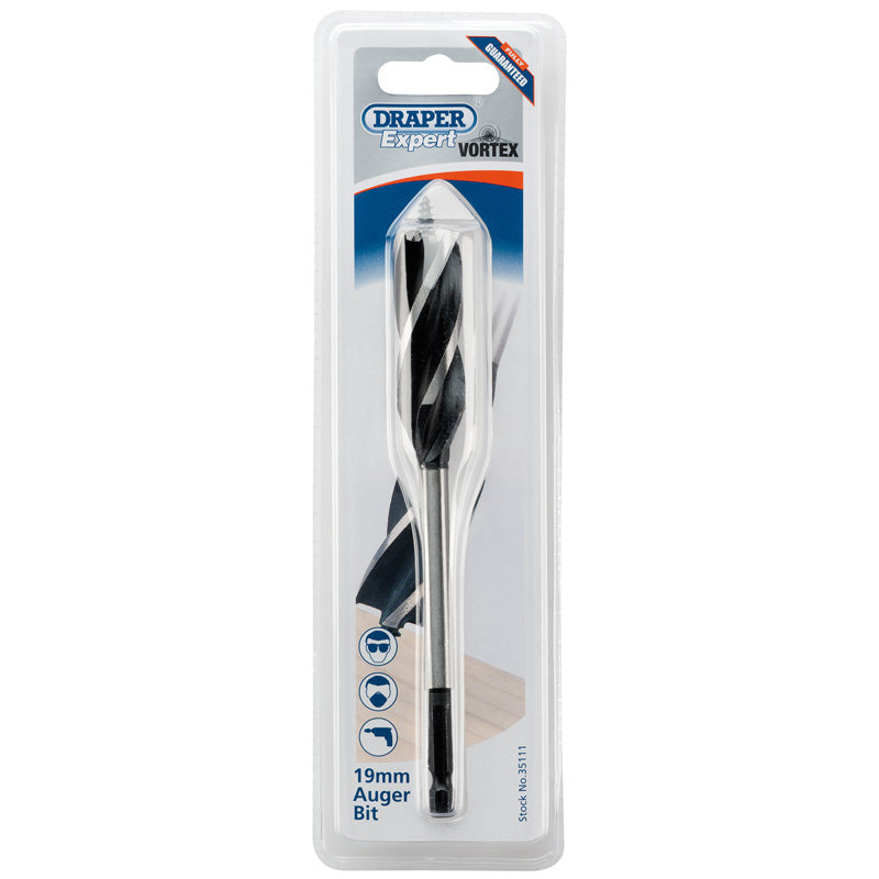 Draper 4 Fluted Auger Bit, 19 x 165mm DRA-35111