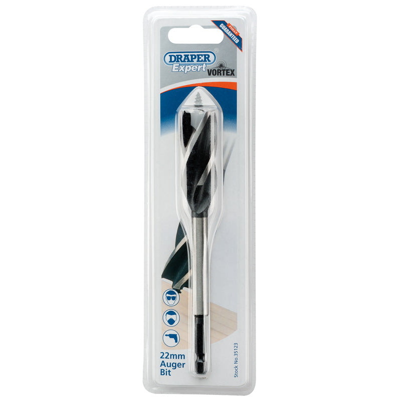 Draper 4 Fluted Auger Bit, 22 x 165mm DRA-35123